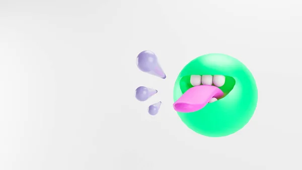 Rendering Happy Emoji Emotkami Białym Tle Kopiuj Miejsce Druku Prezentacji — Zdjęcie stockowe