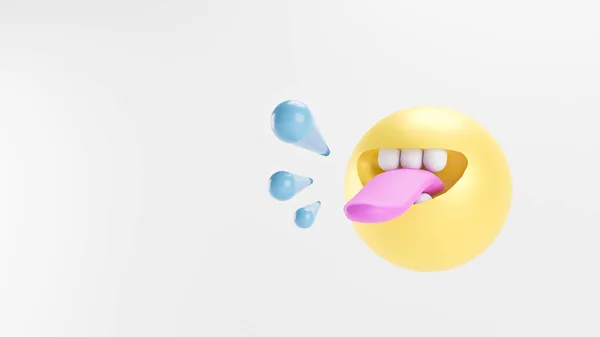 Rendering Glücklicher Emojis Mit Splash Emojis Auf Weißem Hintergrund Kopierraum — Stockfoto