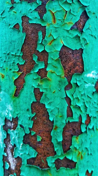 Vieille Peinture Fissurée Vert — Photo