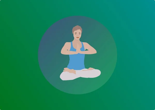 Yoga Pose Vector Yoga Lotus Position Relax Meditation — Stock Photo, Image