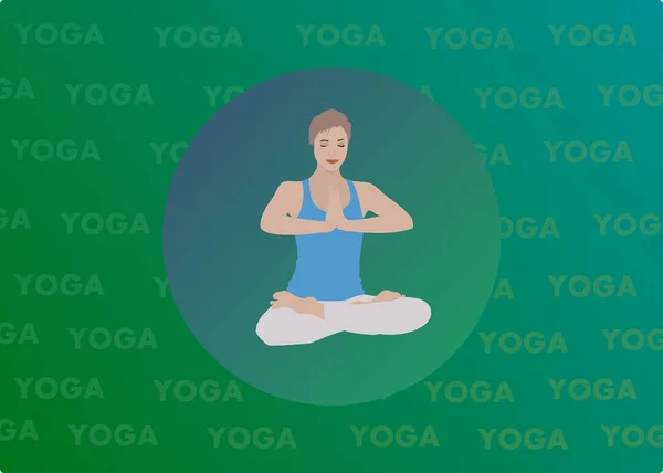Yoga Lotus Position Relax Meditation — Stock Vector