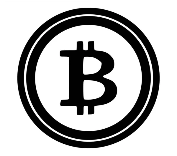 Tecken Ikon Valuta Symbol Ikon Knappen Bitcoin Logotyp — Stock vektor