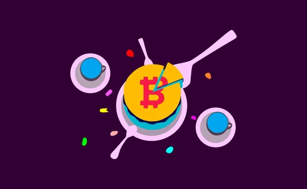 Pastel Bitcoin Pastel Patrón Bitcoin — Vector de stock