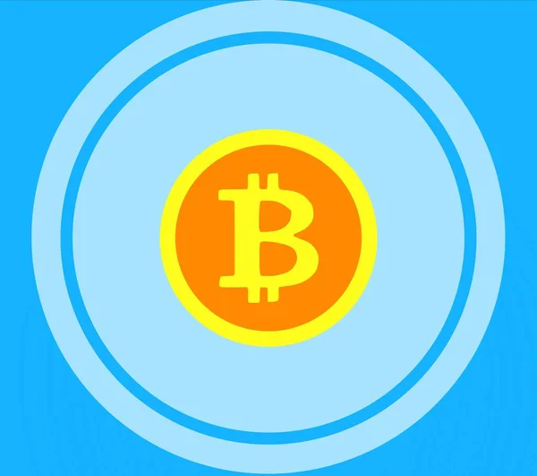 Signo Icono Moneda Símbolo Icono Botón Logotipo Bitcoin — Foto de Stock