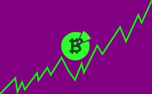 Illustration Mynt Med Tecken Bitcoin Med Diagram Bitcoin — Stock vektor