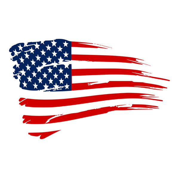 American flag. Vector illustration for American national holiday 4th of July. Independence day American flag.