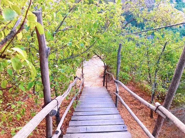 Деревянные Лестницы Хндзёресской Пещере — стоковое фото