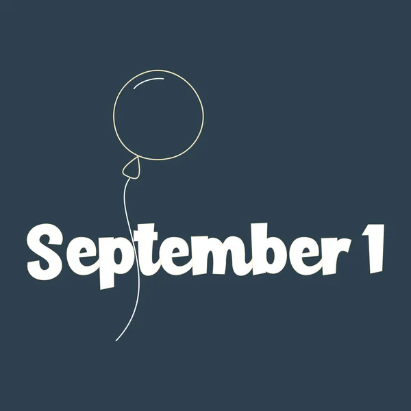1Er Septembre Traduction Anglaise Inscription 1Er Septembre Journée Connaissance — Image vectorielle
