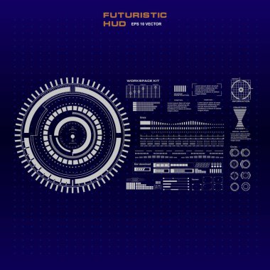 Gelecekçi mavi sanal grafik dokunmatik kullanıcı arayüzü