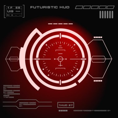 Gelecekçi kırmızı sanal grafik dokunmatik kullanıcı arayüzü