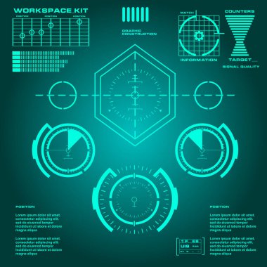 Gelecekçi yeşil sanal grafik dokunmatik kullanıcı arayüzü