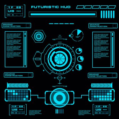Gelecekçi mavi sanal grafik dokunmatik kullanıcı arayüzü