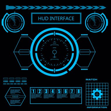Gelecekçi mavi sanal grafik dokunmatik kullanıcı arayüzü