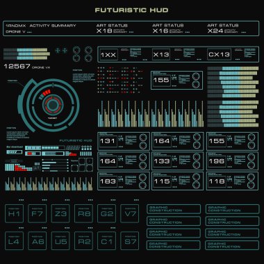 Gelecekçi yeşil sanal grafik dokunmatik kullanıcı arayüzü