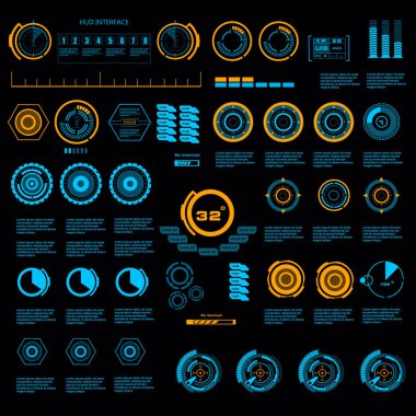 Gelecekçi mavi sanal grafik dokunmatik kullanıcı arayüzü