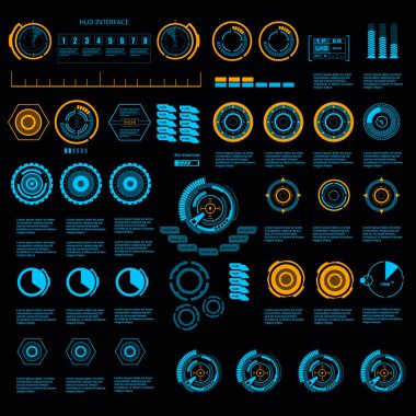 Gelecekçi mavi sanal grafik dokunmatik kullanıcı arayüzü