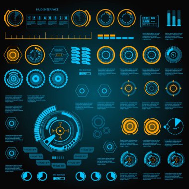 Gelecekçi mavi sanal grafik dokunmatik kullanıcı arayüzü