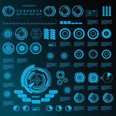 Gelecekçi mavi sanal grafik dokunmatik kullanıcı arayüzü