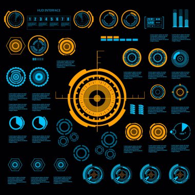 Gelecekçi mavi sanal grafik dokunmatik kullanıcı arayüzü