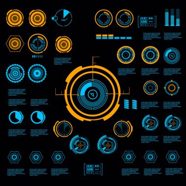 Gelecekçi mavi sanal grafik dokunmatik kullanıcı arayüzü