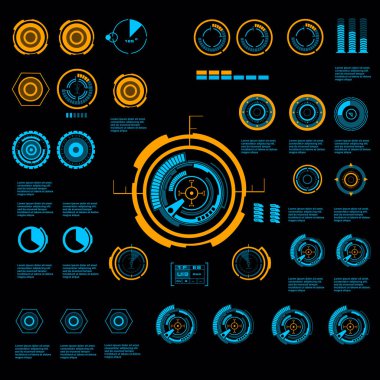 Gelecekçi mavi sanal grafik dokunmatik kullanıcı arayüzü