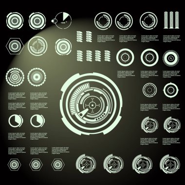 Gelecekçi yeşil sanal grafik dokunmatik kullanıcı arayüzü