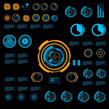 Gelecekçi mavi sanal grafik dokunmatik kullanıcı arayüzü