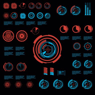 Gelecekçi mavi sanal grafik dokunmatik kullanıcı arayüzü