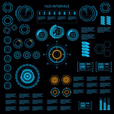 Gelecekçi mavi sanal grafik dokunmatik kullanıcı arayüzü