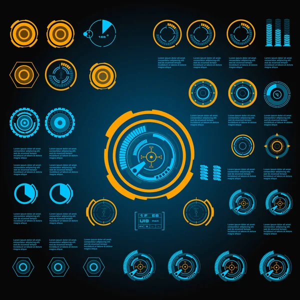 Futurista Azul Virtual Interface Usuário Toque Gráfico — Vetor de Stock