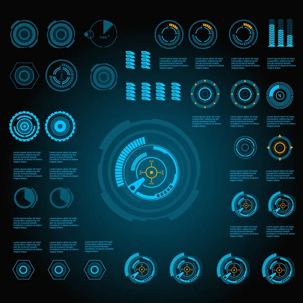 Futurista Azul Virtual Interface Usuário Toque Gráfico — Vetor de Stock