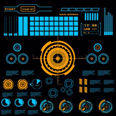 Gelecekçi mavi sanal grafik dokunmatik kullanıcı arayüzü