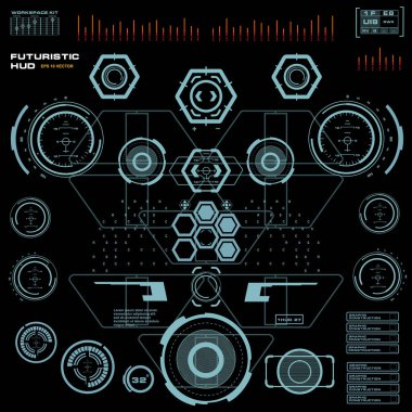 Gelecekçi mavi sanal grafik dokunmatik kullanıcı arayüzü