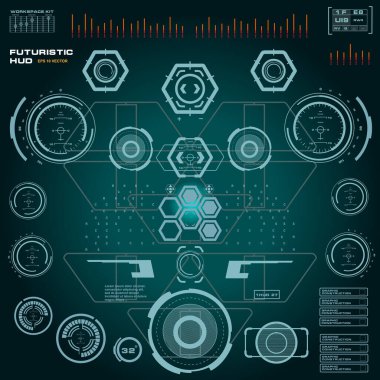 Gelecekçi mavi sanal grafik dokunmatik kullanıcı arayüzü