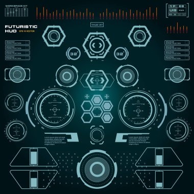 Gelecekçi mavi sanal grafik dokunmatik kullanıcı arayüzü