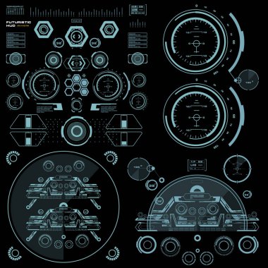 Gelecekçi mavi sanal grafik dokunmatik kullanıcı arayüzü