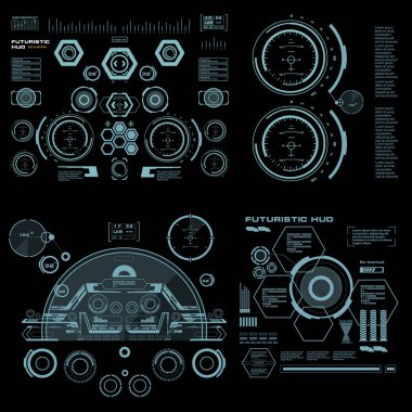 Gelecekçi mavi sanal grafik dokunmatik kullanıcı arayüzü