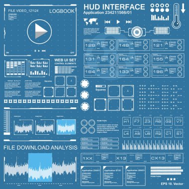 Gelecekçi mavi sanal grafik dokunmatik kullanıcı arayüzü