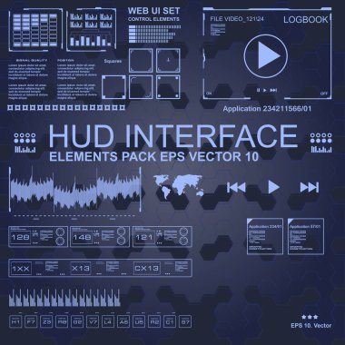 Gelecekçi mavi sanal grafik dokunmatik kullanıcı arayüzü