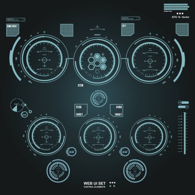 Gelecekçi mavi sanal grafik dokunmatik kullanıcı arayüzü