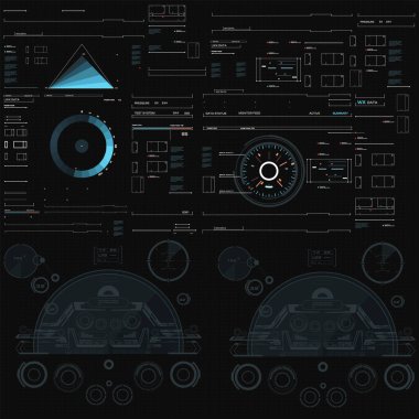 Gelecekçi mavi sanal grafik dokunmatik kullanıcı arayüzü