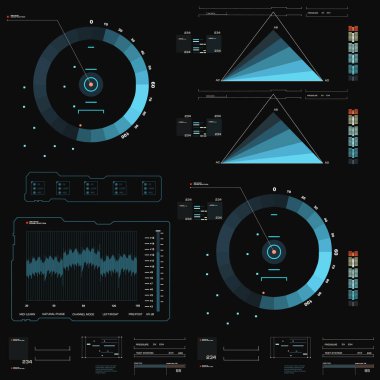 Gelecekçi mavi sanal grafik dokunmatik kullanıcı arayüzü