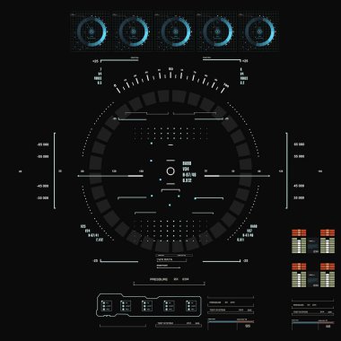 Gelecekçi mavi sanal grafik dokunmatik kullanıcı arayüzü