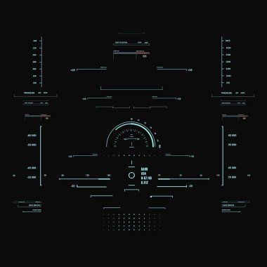 Gelecekçi mavi sanal grafik dokunmatik kullanıcı arayüzü