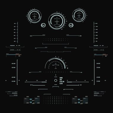Gelecekçi mavi sanal grafik dokunmatik kullanıcı arayüzü