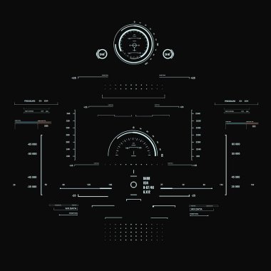 Gelecekçi mavi sanal grafik dokunmatik kullanıcı arayüzü