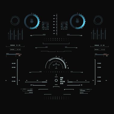 Gelecekçi mavi sanal grafik dokunmatik kullanıcı arayüzü