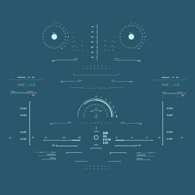 Gelecekçi mavi sanal grafik dokunmatik kullanıcı arayüzü