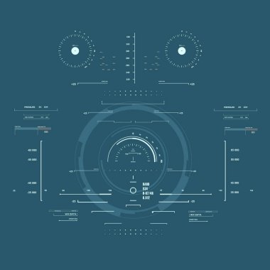 Gelecekçi mavi sanal grafik dokunmatik kullanıcı arayüzü