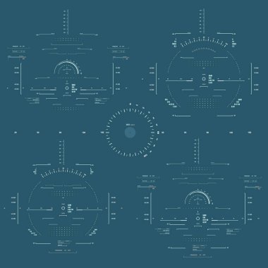 Gelecekçi mavi sanal grafik dokunmatik kullanıcı arayüzü